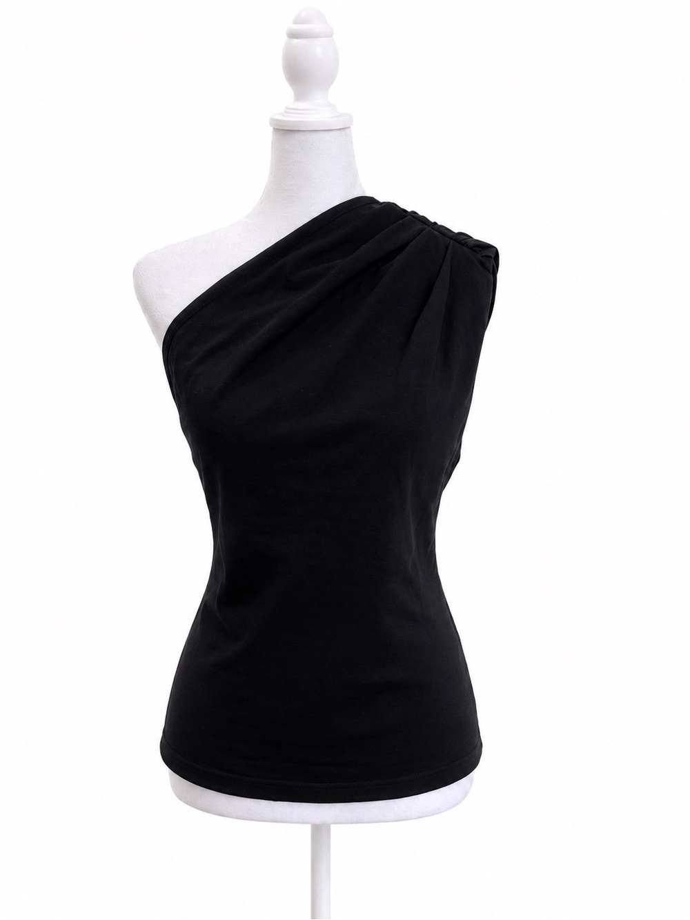 BR Black One Shoulder Ruched Top Size S Party Cocktail